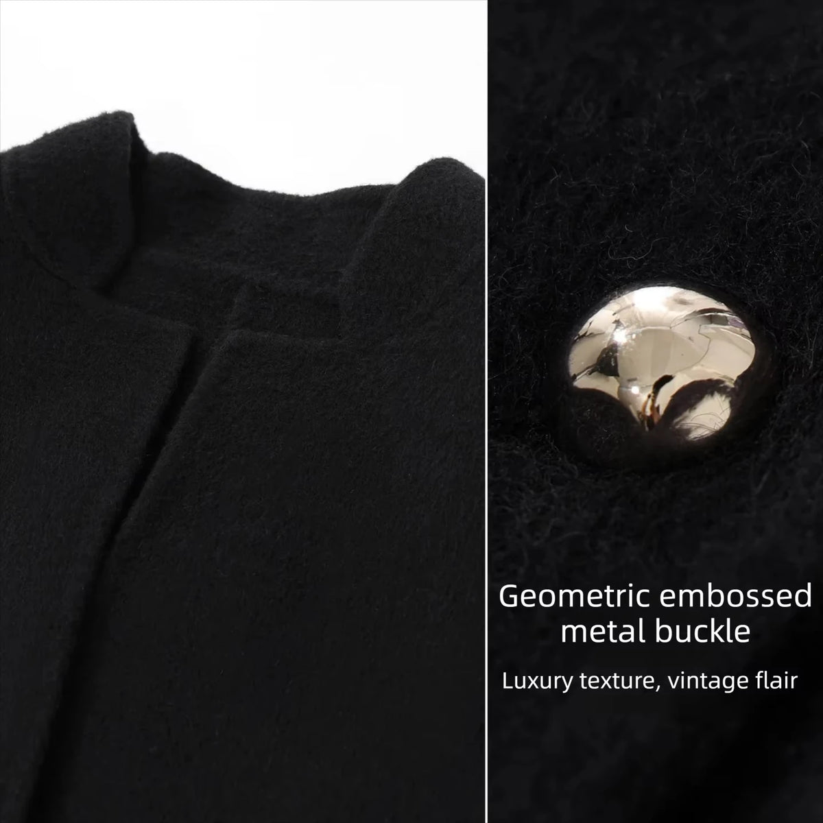 Women's Double-Faced Wool Jacket - Minimalist Winter Commuter Coat