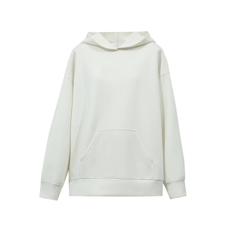Women's Hooded Letter Print Sweatshirt - Casual Loose Knit Pullover