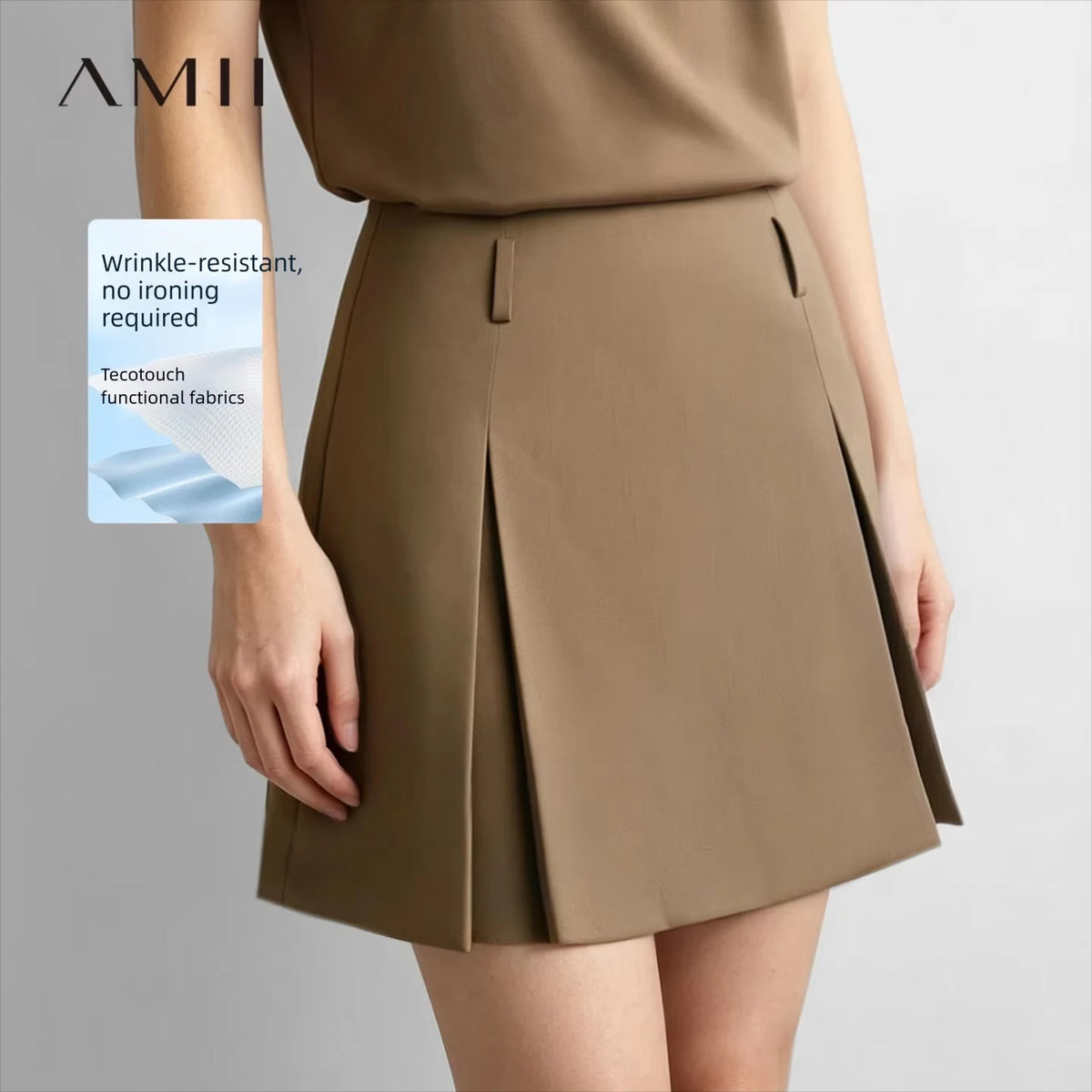 Women's Pleated A-Line Mini Skirt - High Waist Casual Fashion