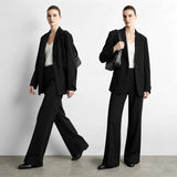 Women's Flare Pants Minimalist Draped Commuter Trousers