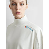 Women's Embroidered Cotton Sweatshirt - Minimalist Casual Top