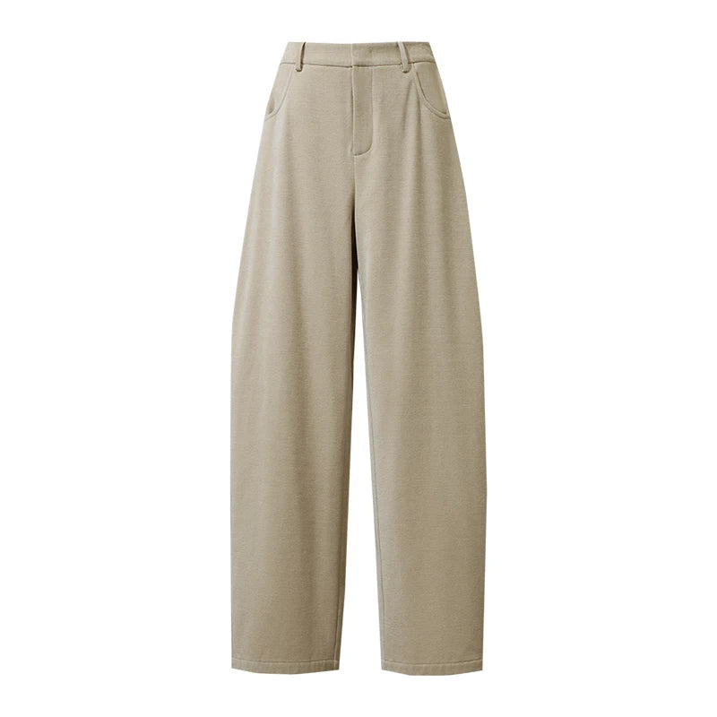 Women's Curved Barrel Pants High Waist Vintage Casual Trousers