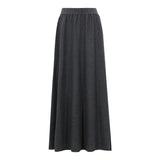 Women's A-Line Knit Midi Skirt - Minimalist Elastic Waist Commuter
