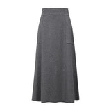 Women's A-Line Knit Midi Skirt - Minimalist Office Fashion