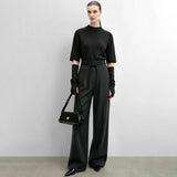 Women's Striped Wide Leg Pants - Autumn Office Casual Trousers