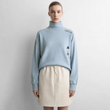 Women's Embroidered Cotton Sweatshirt - Minimalist Casual Top
