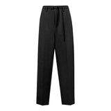 Women's Winter Tapered Pants Ankle Length Office Trousers with Belt