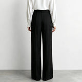 Women's Flare Pants Minimalist Draped Commuter Trousers