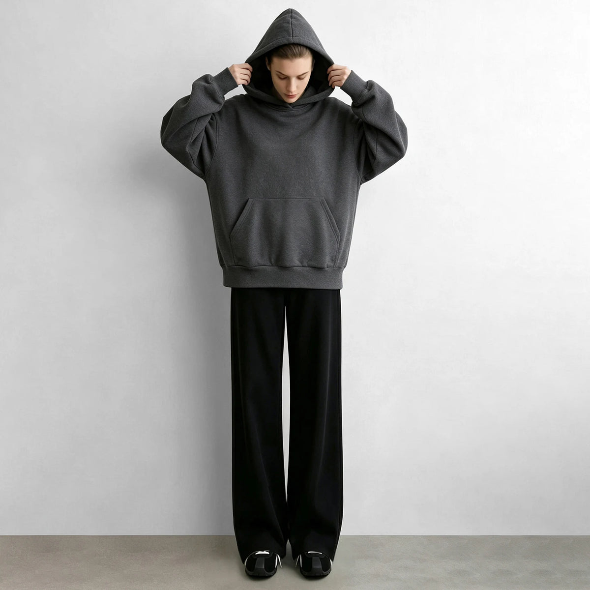 Women's Oversized Fleece Hoodie - Drop Shoulder Business Casual Top