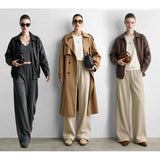 Women's Wide Leg Pants - Minimalist Loose Fit Commuter Trousers