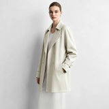 Women's Mid-Length Double Breasted Trench Coat - Commuter Outerwear