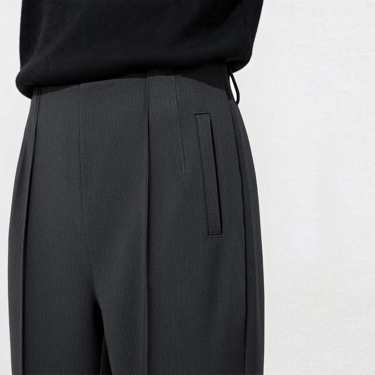 Women's Tapered Cropped Pants - Slimming Business Casual Trousers
