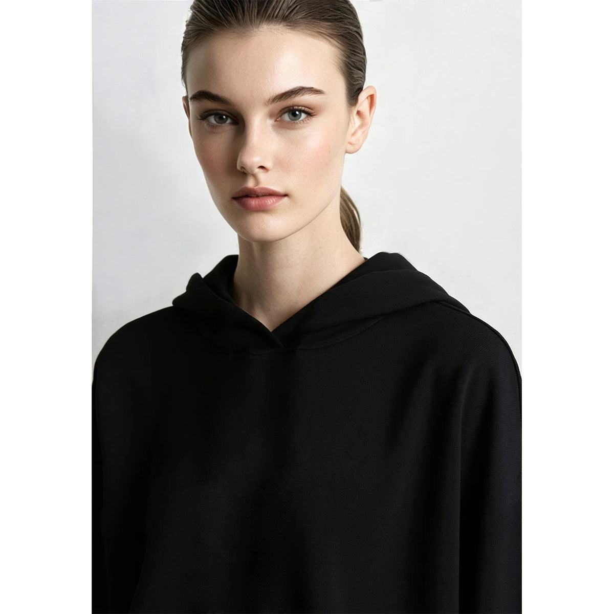 Women's Hooded Letter Print Sweatshirt - Casual Loose Knit Pullover