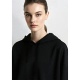 Women's Hooded Letter Print Sweatshirt - Casual Loose Knit Pullover