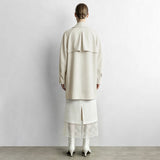 Women's Mid-Length Double Breasted Trench Coat - Commuter Outerwear