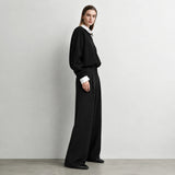 Women's Wide Leg Stretch Pants - Minimalist Autumn Casual Trousers
