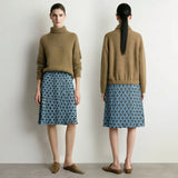 Vintage A-Line Midi Skirt - Minimalist High Waist Office Wear
