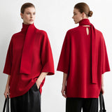 Women's Half Sleeve Turtleneck Sweater - Oversized Knit Autumn Top