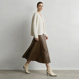 Women's V-Neck Faux Layered Knit Cardigan - Oversized Minimalist