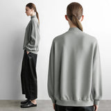 Women's Mock Neck Oversized Sweatshirt - Autumn Embroidery Pullover