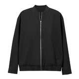 Women's Minimalist Baseball Jacket | Autumn Drop Shoulder Zip Up Coat