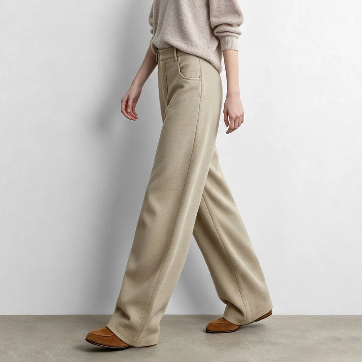 Women's Curved Barrel Pants High Waist Vintage Casual Trousers