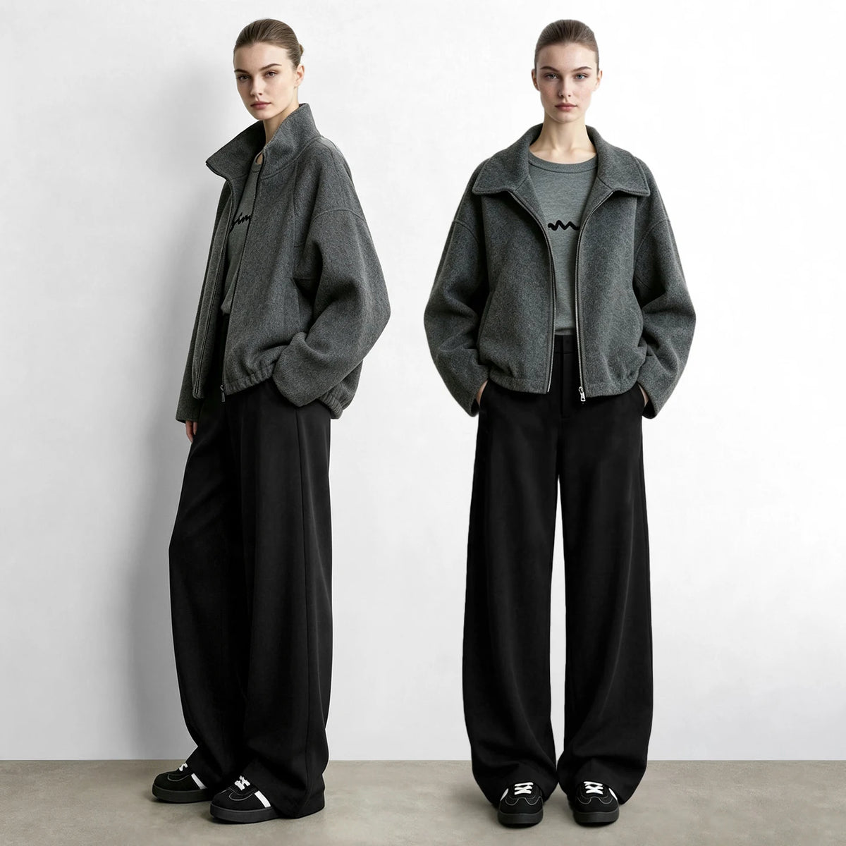 Women's Curved Barrel Pants High Waist Vintage Casual Trousers