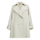 Women's Mid-Length Double Breasted Trench Coat - Commuter Outerwear