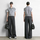 Women's Wide Leg Pants - Minimalist Loose Fit Commuter Trousers