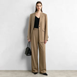 Women's Flare Pants Minimalist Draped Commuter Trousers